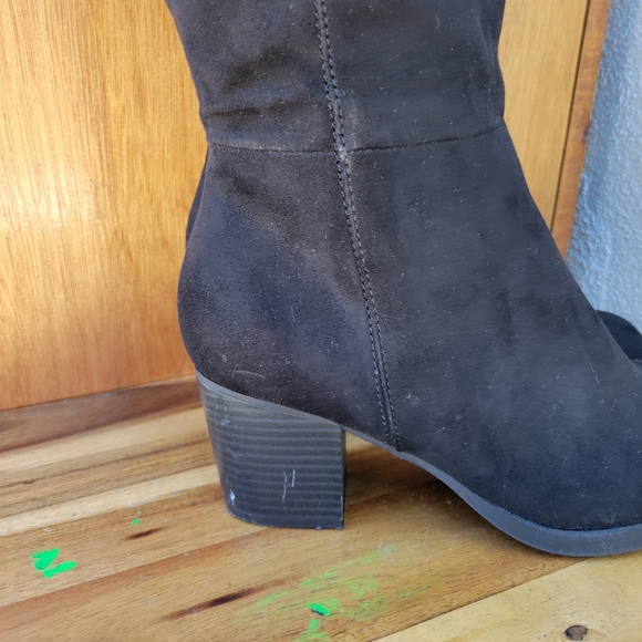 Old Navy Tall Sued Boot Black Jack Size 8 - Picture 4 of 16
